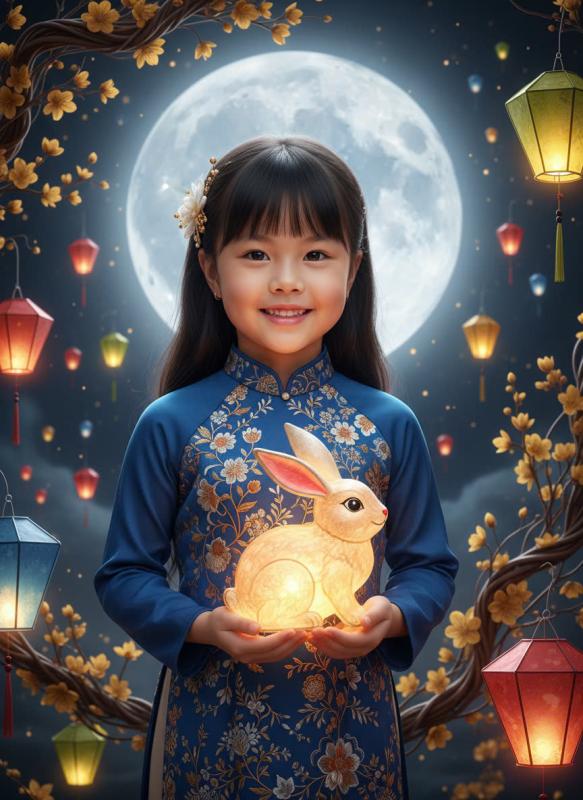 Prompt album ảnh Trung Thu 2025 cho bé gái